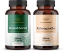 HERBAMAMAMA Broccoli Sprout e Ashwagandha Root Kit - Bundle di 1000 mg Broccoli Sprout & 1500 mg Ashwagandha Root Capsule - Vegan, Non-GMO, Sugar & Gelatin-Free - 2 Pack
