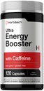 Integratore energetico Horbäach | 120 capsule | con caffeina, Ginseng & Vitamina B12 | Pillole di Booster di energia giornaliera | Non OGM, Gluten Free