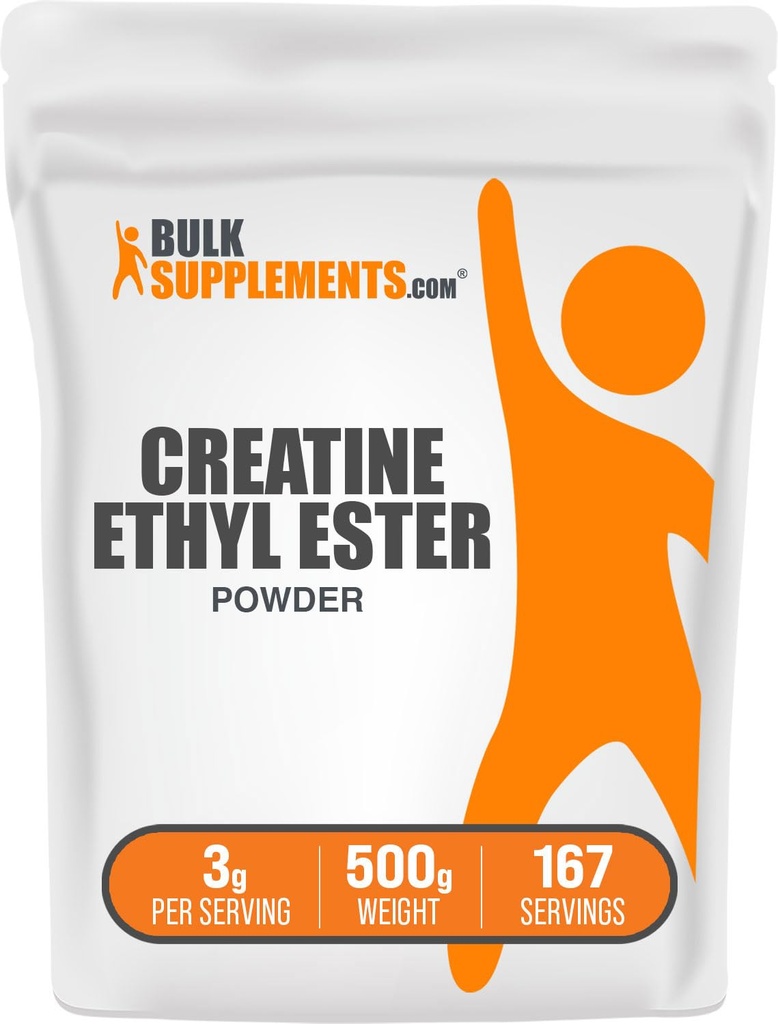 BulkSupplements.com Creatina Ethyl Ester HCl Polvere - Creatina Supplemento, Creatina Ethyl Ester Powder - Unflavored & Gluten Free, 3g per Serving, 500g (1.1 lbs) (Pack of 1)