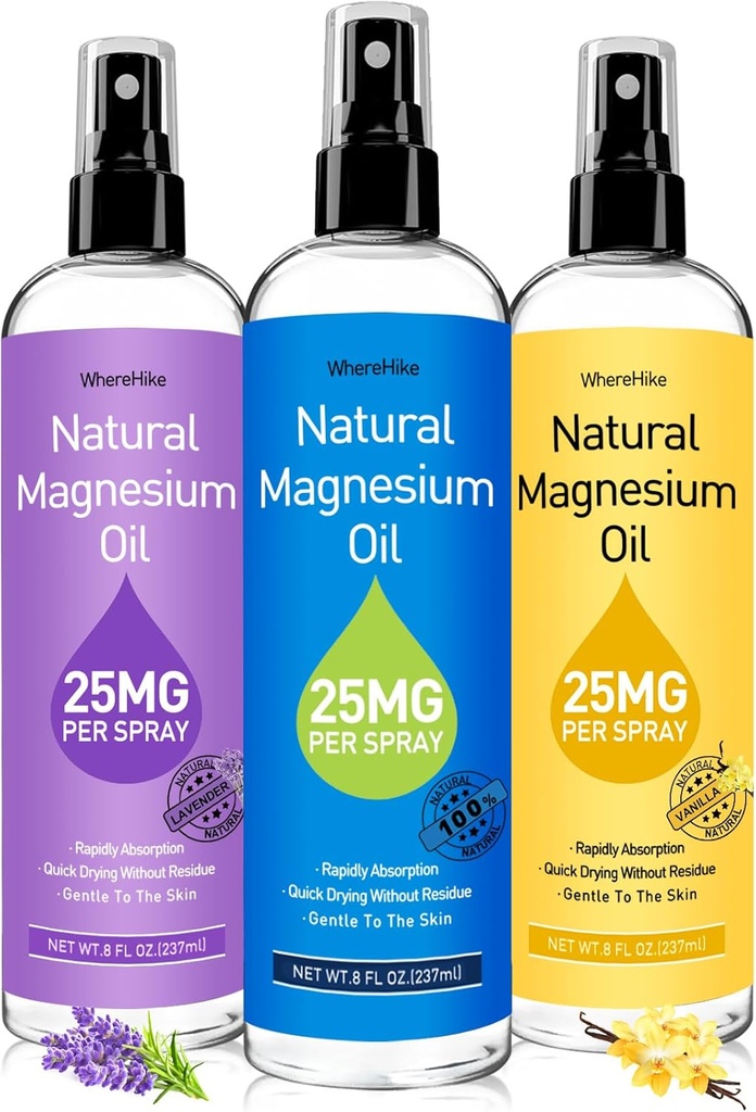 Spruzzo di magnesio, spray olio di magnesio puro per i piedi, regalo d'acqua per il rilassamento del muscolo &amp; sonno migliore, assorbimento rapido, asciugatura rapida senza Residue-Unflavored.