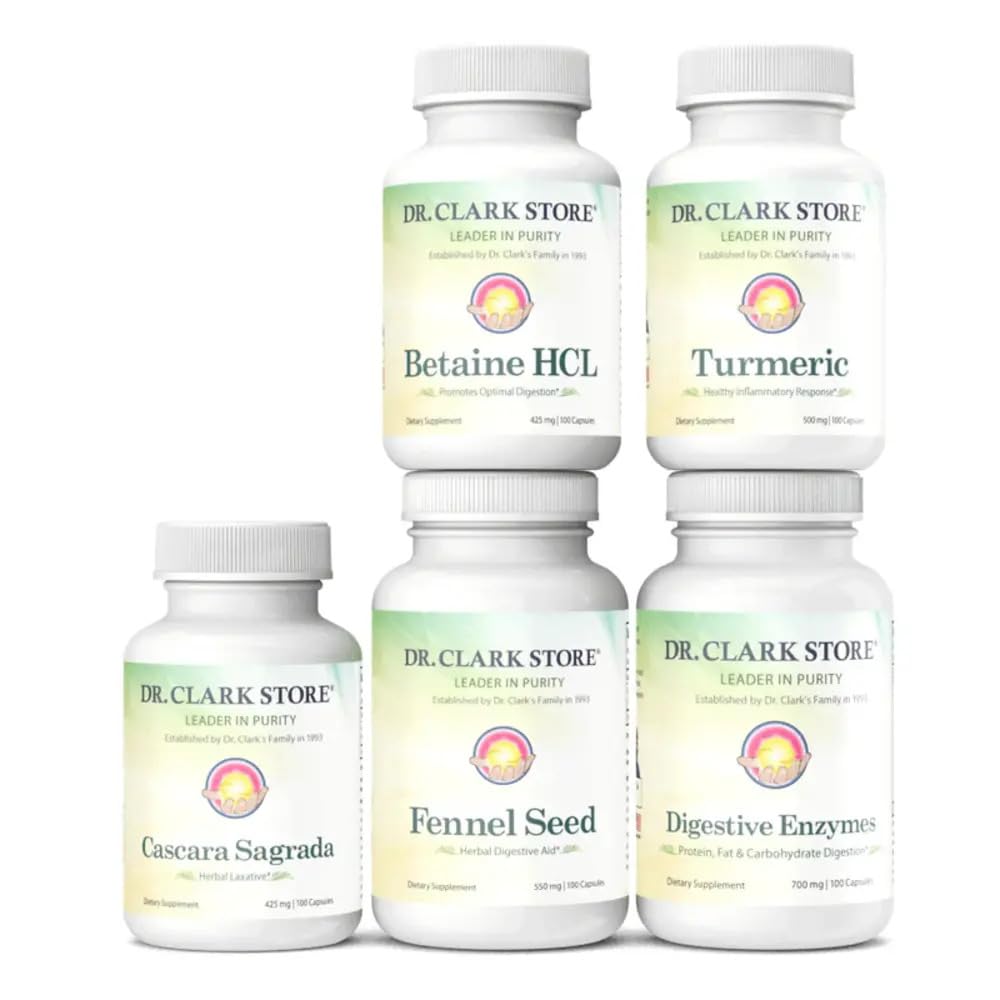 Dr. Clark Digestive Aid - Digestivo Integratore Dietetico Pulire Colon - Equilibrizioni Atto Intestinale e - Promuove l'assorbimento Nutriente - 17 giorni Cleanse