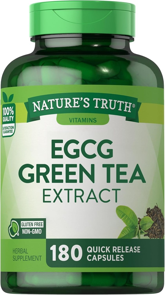 Estratto di tè verde EGCG naturale capsule | 180 pillole | Non-OGM & Gluten supplemento gratuito