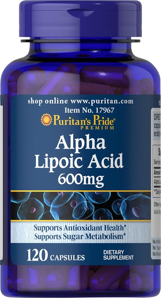 Puritan's Pride Alpha Lipoic Acid 600 Mg, 120 Conte