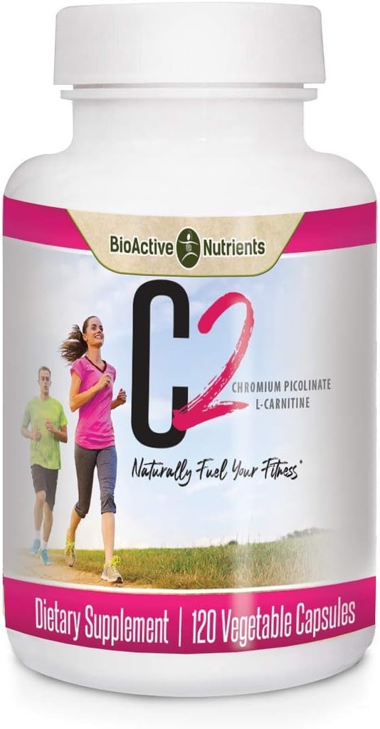 BioActive Nutrients C2-Chromium Picolinate con L-Carnitina per aiutare il metabolismo dei grassi e carboidrati - 120 capsule vegetali - Nessuna conservazione