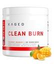 KAGED Clean Burn | Polvere di bruciatore grasso termogenico | CaloriBurn GP, L Carnitina, Acqua di cocco | Migliorare il metabolismo, energia, messa a fuoco | Mango arancione