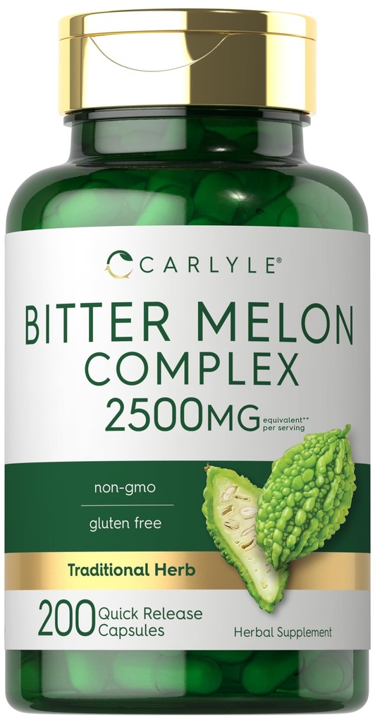 Carlyle Bitter Melon Capsule 2500 mg | 200 Count | Non OGM & Gluten Free Extract | Supplemento complesso