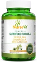 NutreeVit Pure 100% Organic Spirulina + Chlorella + Wheatgrass - Superfood potente - Capsule vegetali | 500mg