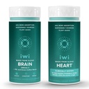 Iwi vita cervello & cuore Omega-3 Bundle, 30 Serve, Vegan pianta-based Algae Omega 3, Krill & Fish olio alternativa, No Pesce Aftertaste