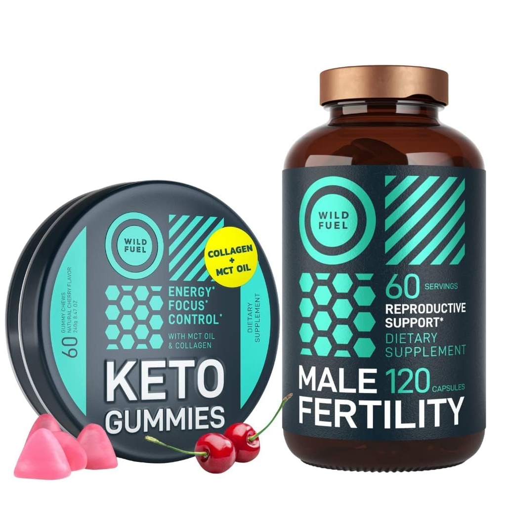 WILD FUEL Maschio Fertilità Supplemento e Keto Gummies Salute e energia Bundle