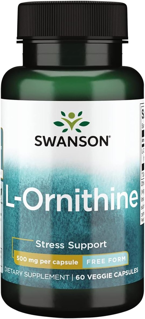 Swanson L-Ornithine Aminoacido 500 Milligrammi 60 capsule di veg
