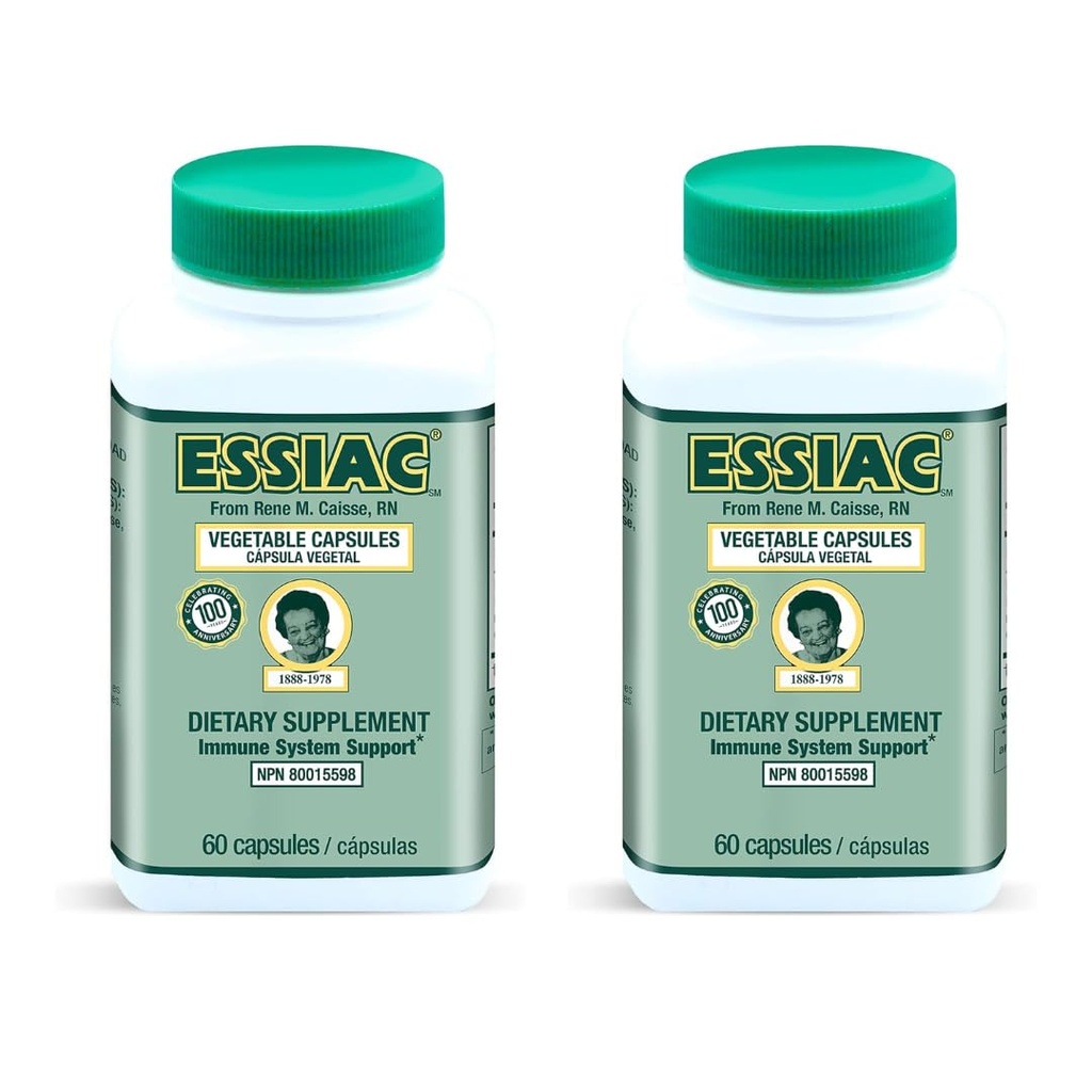 Essiac Tea All-Natural Estratto di erbe capsule – 60 capsule | Potente miscela antiossidante per aiutare promuovere la salute generale e benessere | Formula originale dal 1922 (Pack of 2)
