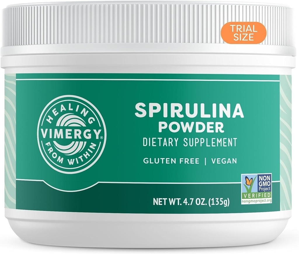 Vimergy Spirulina Polvere – Proteine delle piante concentrate Supporta la salute immunitaria e la funzione cardiovascolare – Vegan, Kosher, Gluten-Free – 125g