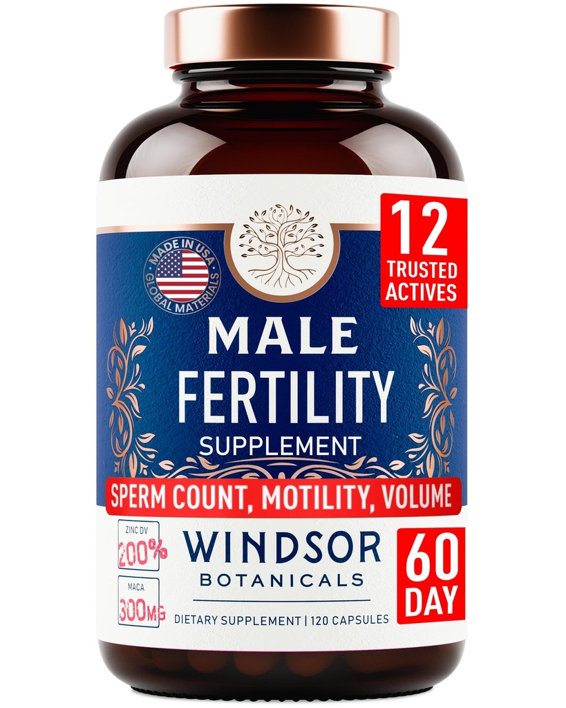 Male Fertilità Supplemento con Maca Root - Mens Salute Concezione Fertilità Vitamine Prenatali Plus Estratti Naturali - Prenatali Fertilità Integratori per Uomo - Terza Parte Testata - 120 Capsule, 2 Mesi
