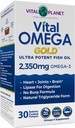 Vital Planet - Vital Omega Ultra Potent Wild Caught Omega 3 Fish Oil Supplemento con 2350mg di High Potency Omega 3 Fatty Acid Integratori EPA e DHA per sostenere la salute del cervello e del cuore 30 Softgels