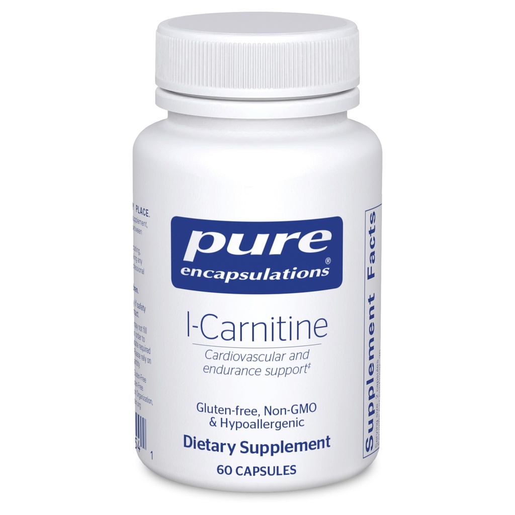 Pure Encapsulations L-Carnitine | Supplemento anallergico per il supporto cardiovascolare e Endurance | 60 capsule