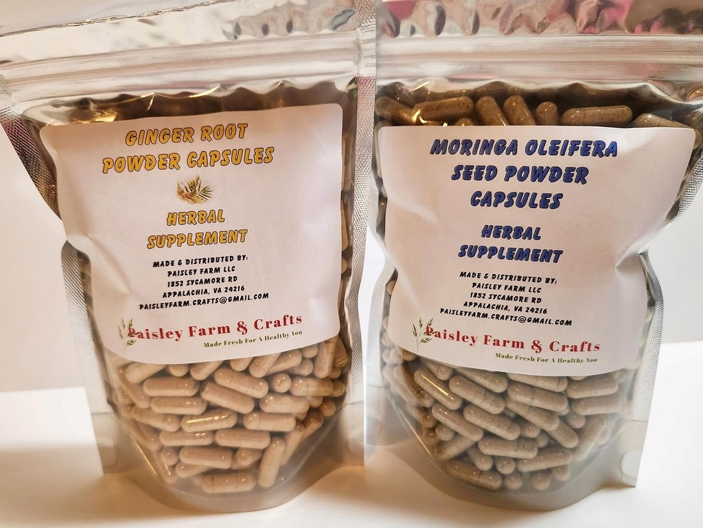 Ginger Root Moringa Leaf e Seed Capsule Value Packs (Ginger Root + Moringa Seed) - Integratore di erbe