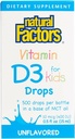 Fattori naturali, Vitamina D3 Gocce 400 UI (10 mcg) per bambini, Supporta le ossa forti e la funzione immunitaria, 0,5 fl oz, 0,5 Oz