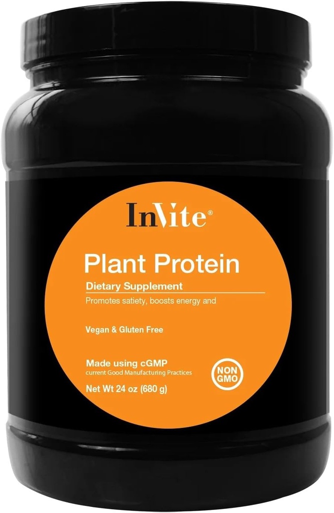Invite Health Plant Protein Vanilla - promuove la sazietà - potenzia l'energia - Supporta la massa muscolare magra - 24Grams (Approx. 1 Scoop) - 20 Serve