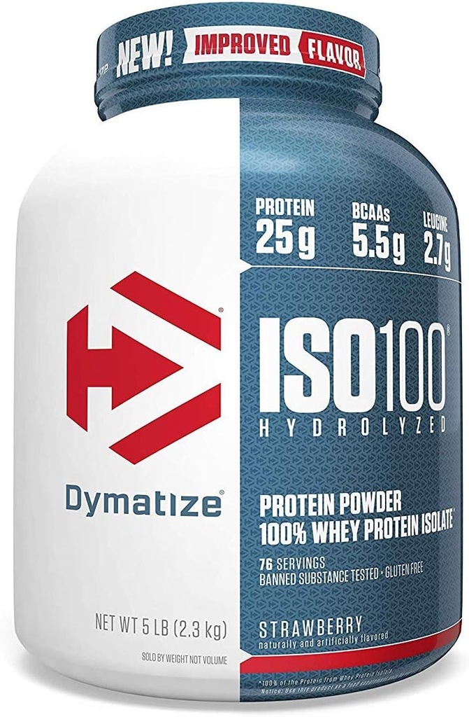 Dymatize ISO100 Idrolizzato 100% Whey Protein Isolate Strawberry -- 5 lbs