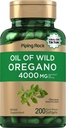 Piping Rock Oregano olio Softgel capsule 4000mg | 200 pillole | Integratore di erbe | Wild Harvested | Non OGM, Gluten Free