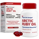 Arctic Ruby Oil 1000mg – Supplemento Omega 3 per le donne e gli uomini con EPA, DHA & Astaxanthin 2mg - Fish & Krill Oil Alternative – 60 Softgels (1 pacchetto)
