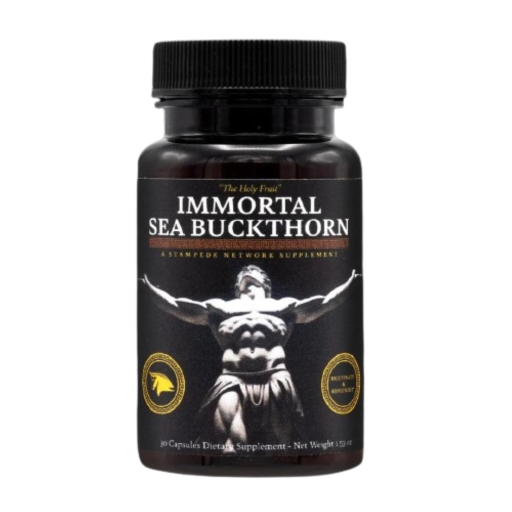 Capsule Immortali Sea Buckthorn – Potere Antico, Vitalità Moderna per Uomini e Donne con Omega 3, 6, 7, 9, e Antiossidanti per Pelle Radiante, Energia e Supporto Immune.