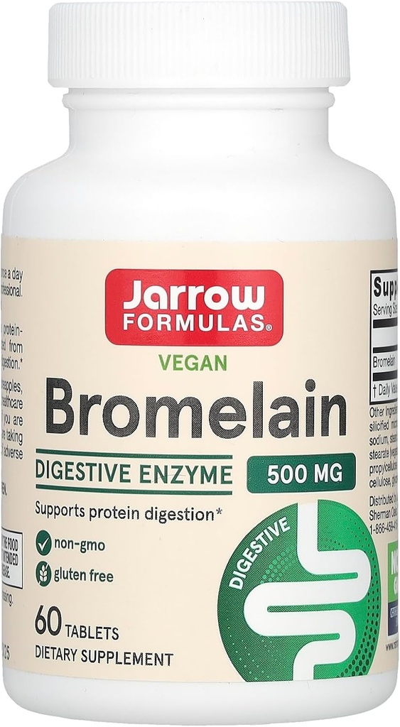 Jarrow Formulas® Bromelain Compresse, 500 mg Integratore alimentare per la digestione delle proteine, 60 compresse, 60 giorni di alimentazione