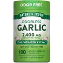 La verità della natura inodore aglio Softgels | 2400mg | 180 Count | Non-GMO & Gluten Supplemento gratuito