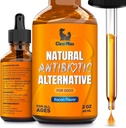 Antibiotici per cani per infezioni, allergie, tosse – Antibiotici naturali per cani con mirtillo Fornire l'urinazione e la cura della digestione – Ingredienti naturali + Sapore di bacon – 2 Oz