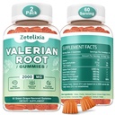 2 Pack Organic Valerian Root Gummies, Natural Calm to Help Relax, Integratore di erbe per il supporto del mood, Melatonin Free, Non-GMO, Gluten Free, Vegan, Green Grape Flavor, 120 Count