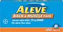 Aleve Back and Muscle Pain Tablets, rapida azione tutto il giorno indicato sollievo per mal di testa, muscolo e mal di schiena, capsule di sodio Naproxen, 220 mg, 100 conte