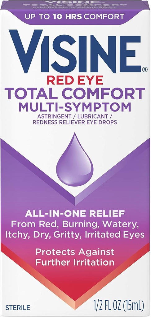 Visine Multi-Symptom Gocce Occhi - Astringente, Lubrificante & Redness Reliever per Irritated, Secco, Occhi rossi - 0.5 fl. oz