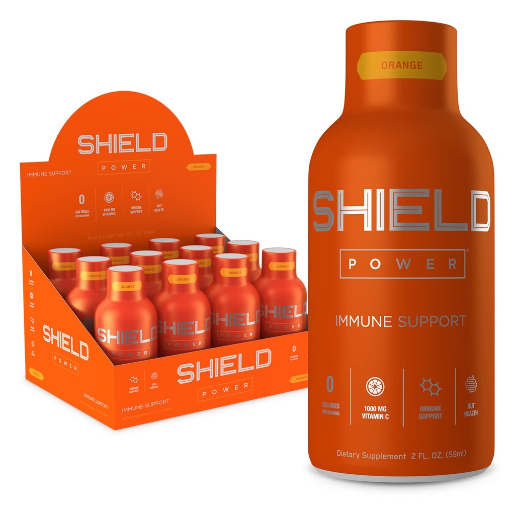 Besser Health, Shield 2oz, Shot di supporto immunitario - 12 conte, arancione