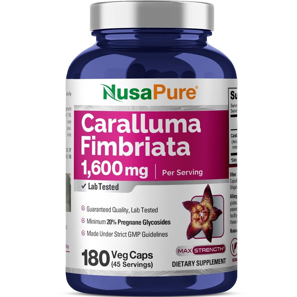 NusaPure Caralluma Fimbriata 1600mg - 180 capsule vegetali (non OGM, Vegan)