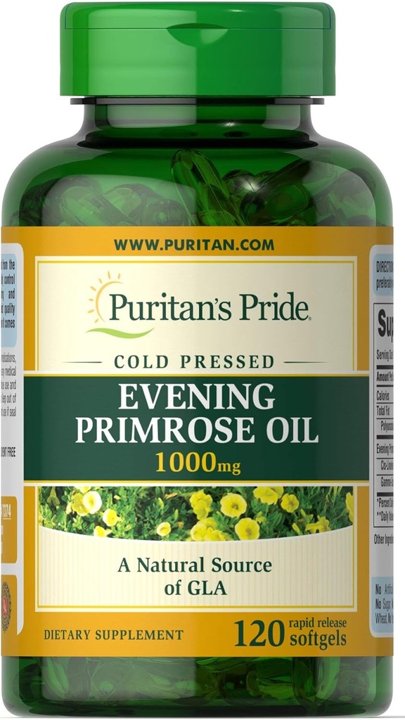 Puritans Pride Sera Primrose olio 1000 Mg con Gla, 120 conte