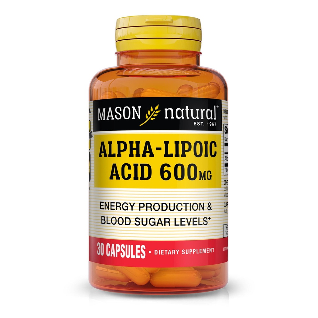 MASON acido lipoico alfa naturale 600mg per porzione, integratore ALA senza glutine, 30 capsule