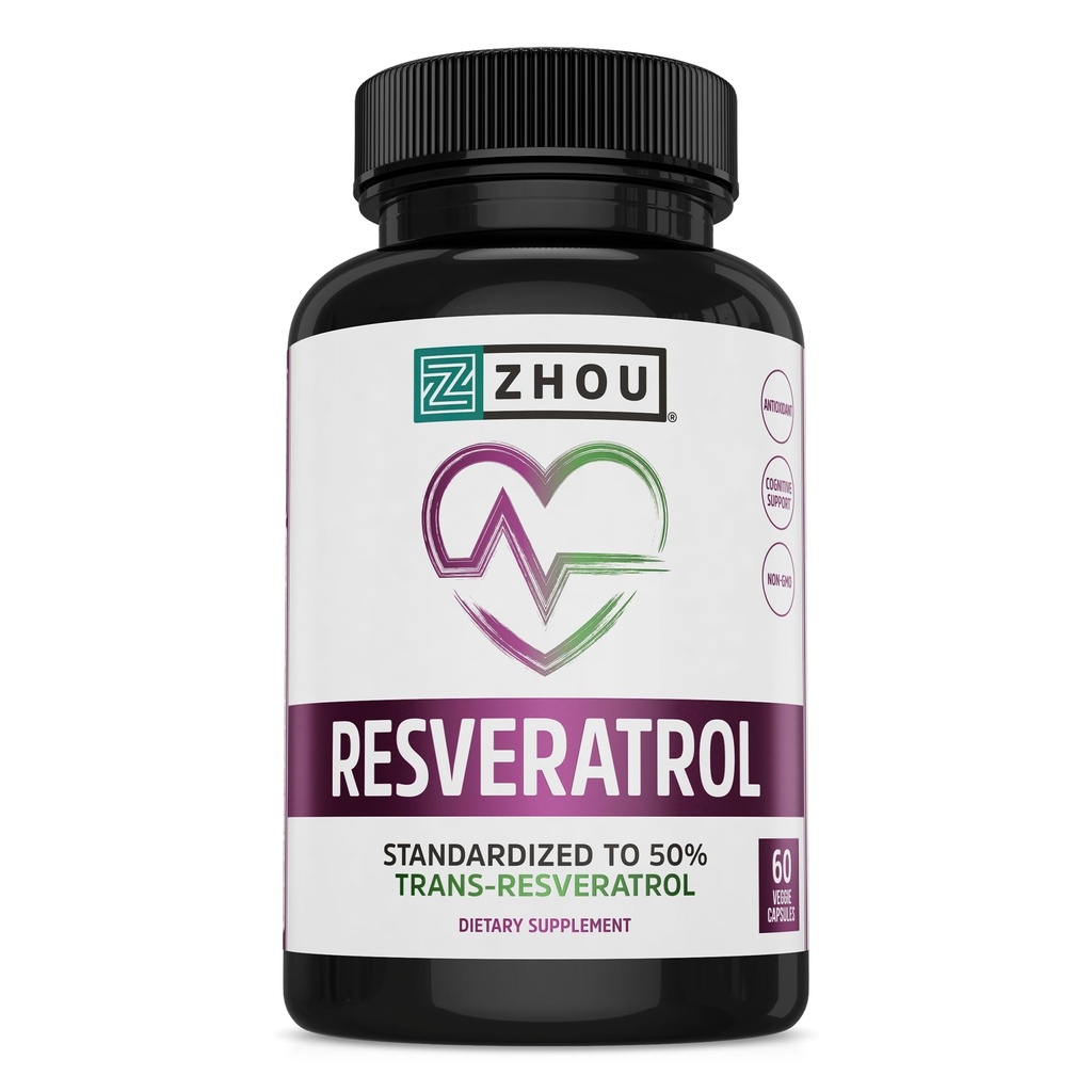 ZHOU Resveratrolo: 29: Vcp, (Btl-Plastic) 1000mg 60ct