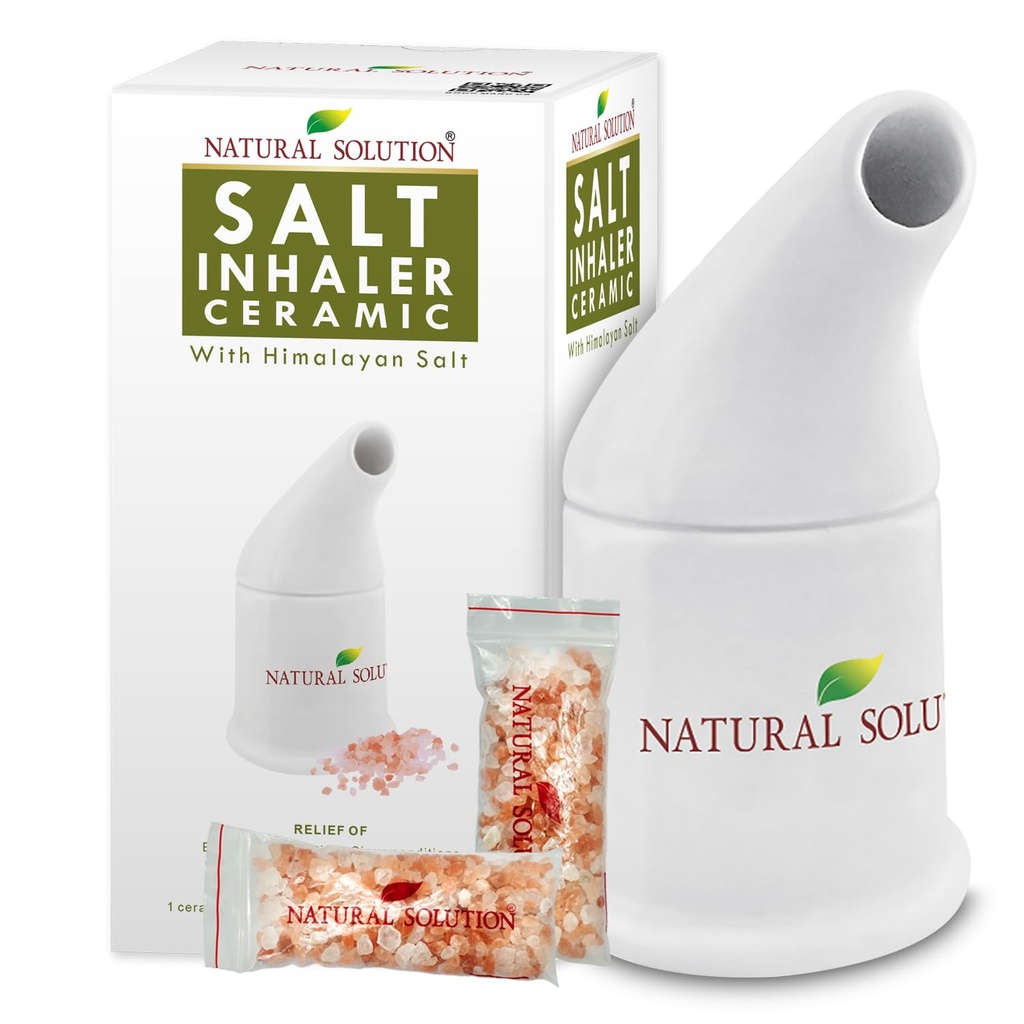 Soluzione naturale in ceramica rosa, pulisce il sistema respiratorio grande per l'allergia, l'asma sollievo e altre condizioni respiratorie , inalatore di sale, 1 conte