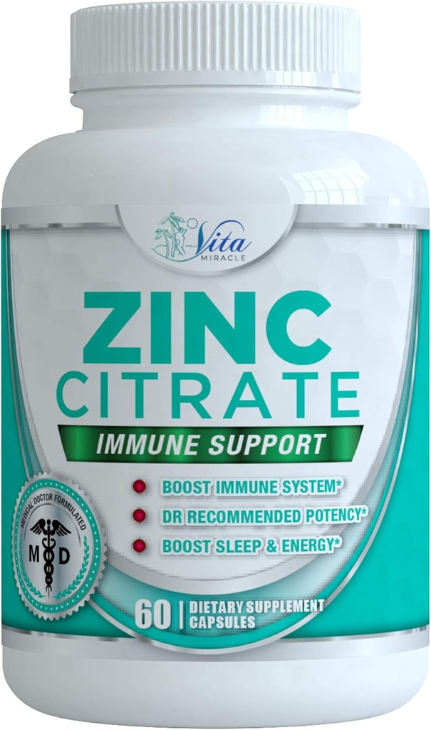 Zinc Citrate 30mg Supplemento - Supporto Immune per Adulti Bambini Integratori Immune Sicuro Vitamina alternativa a Lozenge Liquid e Chewable Tablets