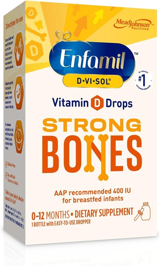 Enfamil D-Vi-Sol vitamina D supplemento gocce 50 mL (pacche di 2)