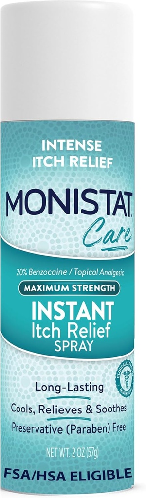 Monistat Instant Itch Relief per le donne, Feminine Care Spray, per il sollievo da Intenso Vaginal Itch, 2 Oz