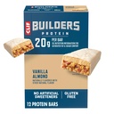 CLIF BUILDERS Protein Bars - Vanilla Almond Flavor - 20g Plant Based Protein - Gluten Free - Non-GMO - Bassa glicemica - Nessun dolcificante artificiale - 2.4 oz. (12 Confezione)