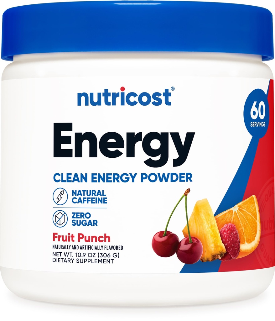 Nutricost Energy Complex (Fruit Punch) (60 Serve) - Polvere di energia pulita, supplemento dietetico 300g