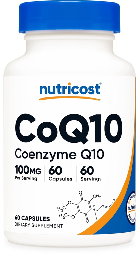 Nutricost CoQ10 100mg, 60 Capsule Vegetariani, 60 Serve - Coenzyme Q10