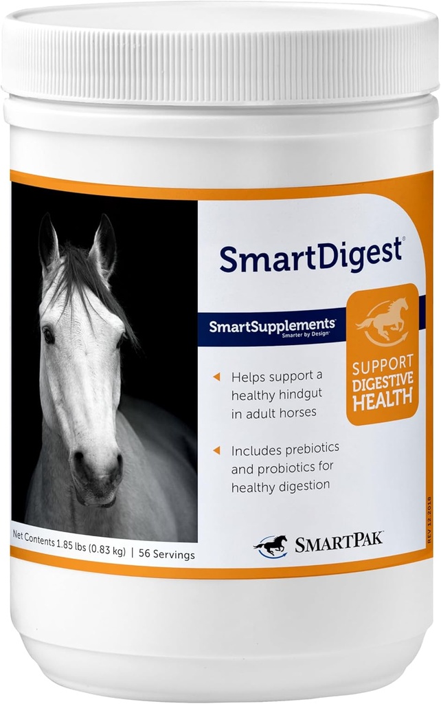 SmartDigest Digestive Health Supplement per cavalli | Incoraggia la digestione sana attraverso probiotici e prebiotici | 56 Servings | 1,85 lb Bucket