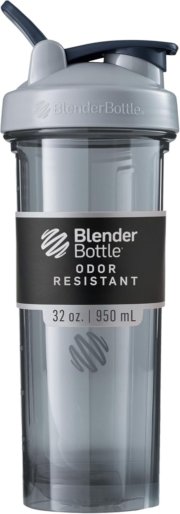 BlenderBottle Shaker Bottiglia Serie Pro Perfetto per frullati e pre allenamento, 32-Ounce, Pebble Grey