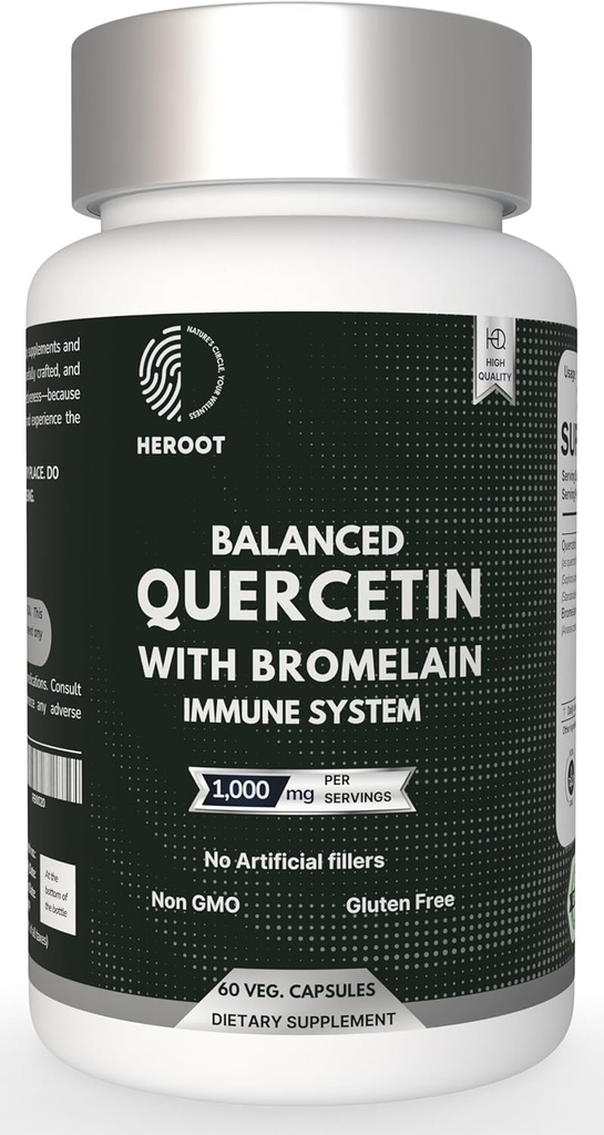500mg Quercetina con Bromelain Capsule: Supporto respiratorio Non OGM | Gluten Free | Supporti Salute &amp; Benessere (60 capsule)