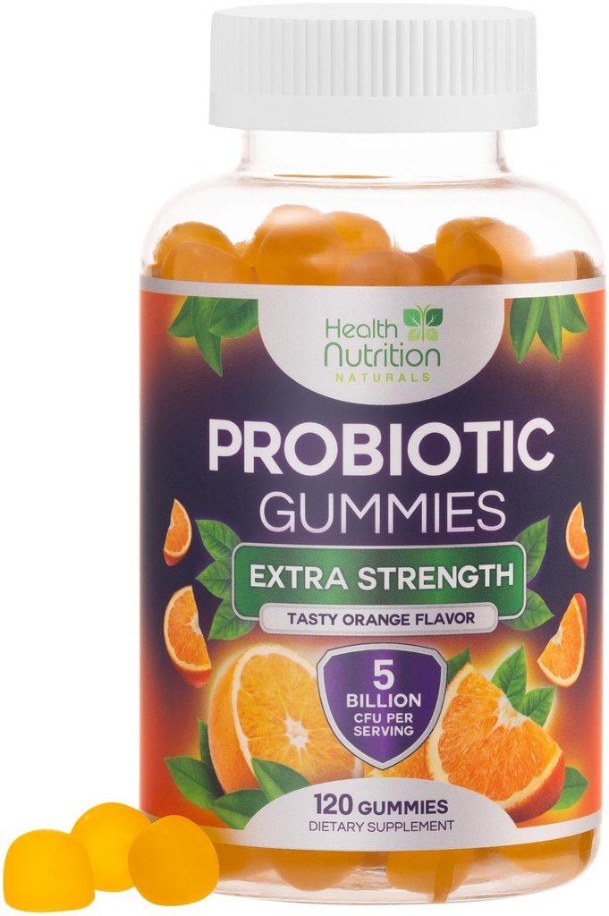 Probiotic Gummies 5 miliardi di CFU - Strains Probiotici Diverse per la salute digestiva & Gut Support Gummy per le donne, gli uomini, & bambini, supplemento giornaliero di probiotici per il supporto immunitario, non OGM, Vegan, 120 Gummies