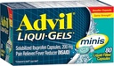 Advil Liqui-Gels Minis Riducente di dolore e Riduttore di febbre, Medicina del dolore per gli adulti con Ibuprofene 200 mg per sollievo dal dolore - 80 capsule riempite liquide