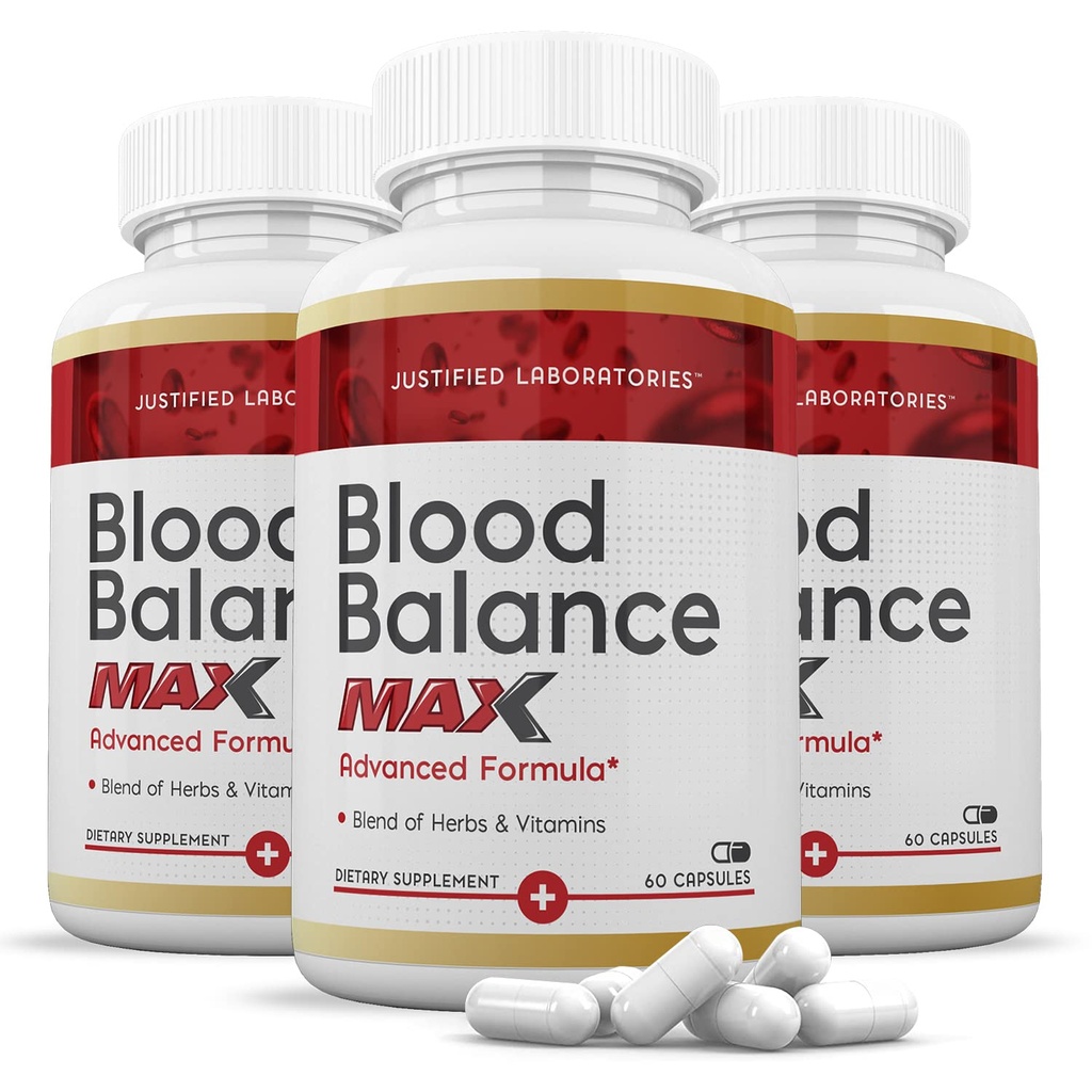 Laboratori giustificati (3 pacchetti di bilanciamento del sangue Max 1295MG Formula Supplemento pillole 180 capsule